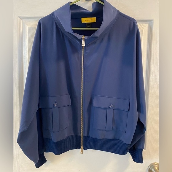 St.John cowl neck double zipper jacket - Picture 1 of 4
